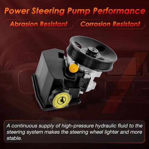 Power Steering Pump, with Pulley and Reservoir, Compatible with 1996-2001 Jeep Cherokee XJ,1997-2003 Wrangler TJ, 4.0L L6 Engine, Replaces #20-38771, 52087871, 55-7141, 50-7140 in Saudi Arabia