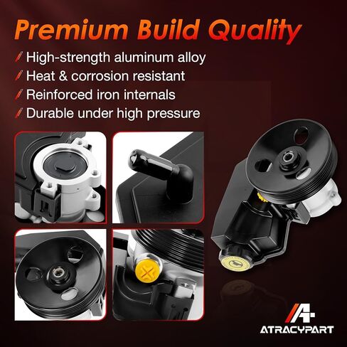 Power Steering Pump, with Pulley and Reservoir, Compatible with 1996-2001 Jeep Cherokee XJ,1997-2003 Wrangler TJ, 4.0L L6 Engine, Replaces #20-38771, 52087871, 55-7141, 50-7140 in Saudi Arabia