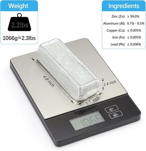 Sacrificial Zinc Marine Anode for Boat Lift and Dock Protection | Anti-Corrosion Zinc for Saltwater Pool | 2.4lbs with 20ft. 316 Stainless Steel Cable and 3 Crimps for Versatile Attachment in Kuwait