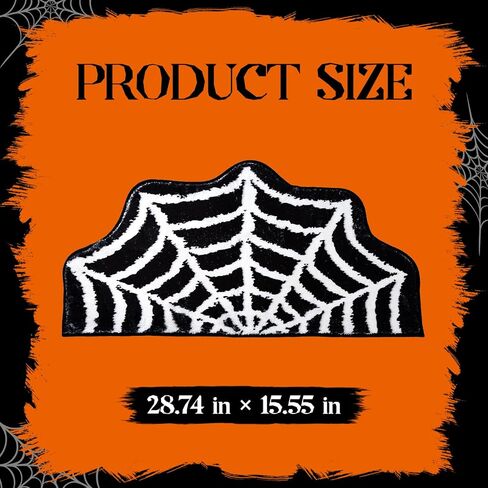 HNYYZL Spider Web Bath Mat 16x30 Inch Black, Soft and Absorbent Tufted Halloween Bathroom Rug Non Slip Washable, Gothic Bathroom Decor in Saudi Arabia