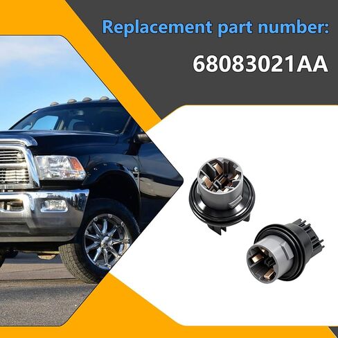 2PCS Turn Signal Light Bulb Socket Holder 3-Pin Connector with Rubber Seal Fit Dodge Ram 1500 2009-2012 Ram 2500 3500 2011-2012 Parking Lamp Plug Replace OE 68083021AA in Saudi Arabia