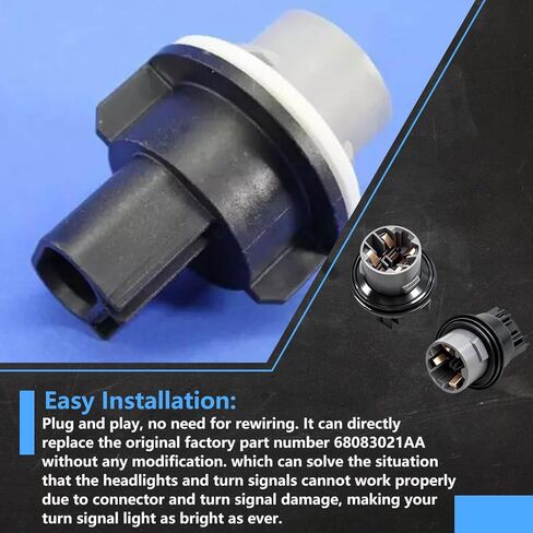 2PCS Turn Signal Light Bulb Socket Holder 3-Pin Connector with Rubber Seal Fit Dodge Ram 1500 2009-2012 Ram 2500 3500 2011-2012 Parking Lamp Plug Replace OE 68083021AA in Saudi Arabia
