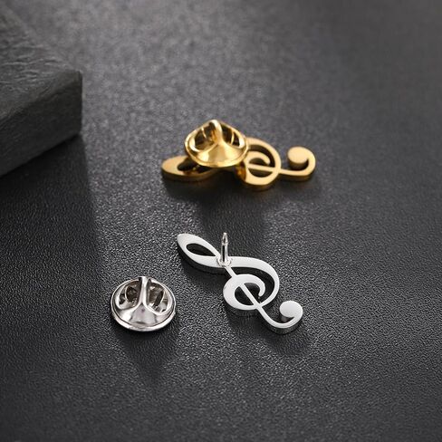Stainless Steel Music Symbol Men's Lapel Pin Brooch for Suit Accessories Gift for Father in Saudi Arabia