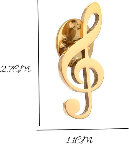 Stainless Steel Music Symbol Men's Lapel Pin Brooch for Suit Accessories Gift for Father in Saudi Arabia