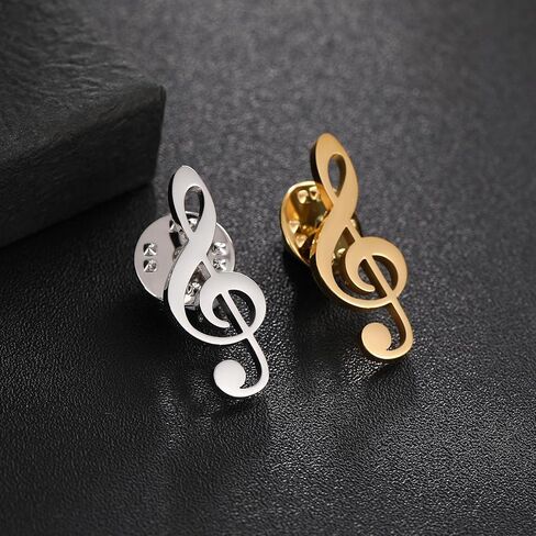 Stainless Steel Music Symbol Men's Lapel Pin Brooch for Suit Accessories Gift for Father in Saudi Arabia