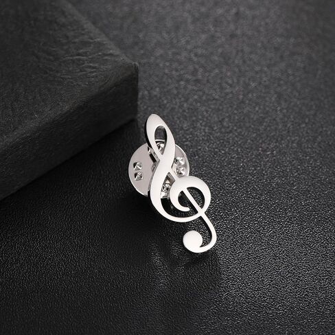 Stainless Steel Music Symbol Men's Lapel Pin Brooch for Suit Accessories Gift for Father in Saudi Arabia