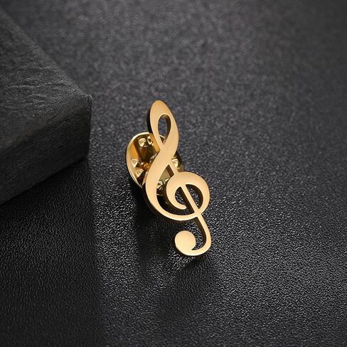 Stainless Steel Music Symbol Men's Lapel Pin Brooch for Suit Accessories Gift for Father in Saudi Arabia