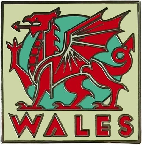 دبوس المينا Vagabond Heart Wales - شارة دبوس طية صدر السترة من المينا الصلب تذكارية التنين الويلزي - دبوس سفر معدني لقبعة سترة الظهر - هدية قابلة للجمع للمسافرين الرجال والنساء - 1.25 بوصة من المطاط بمقبض خلفي in Saudi Arabia