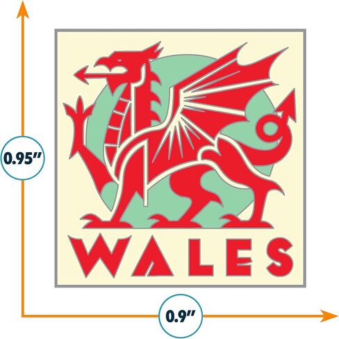 دبوس المينا Vagabond Heart Wales - شارة دبوس طية صدر السترة من المينا الصلب تذكارية التنين الويلزي - دبوس سفر معدني لقبعة سترة الظهر - هدية قابلة للجمع للمسافرين الرجال والنساء - 1.25 بوصة من المطاط بمقبض خلفي in Saudi Arabia