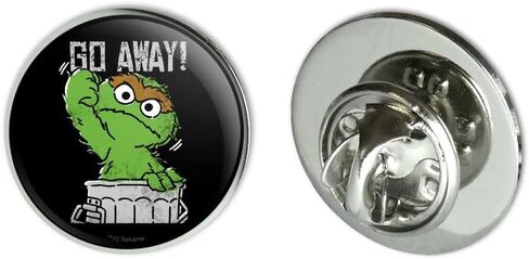 Sesame Street Oscar Go Away! Metal 0.75" Lapel Hat Pin Tie Tack Pinback in Saudi Arabia