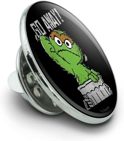 Sesame Street Oscar Go Away! Metal 0.75" Lapel Hat Pin Tie Tack Pinback in Saudi Arabia