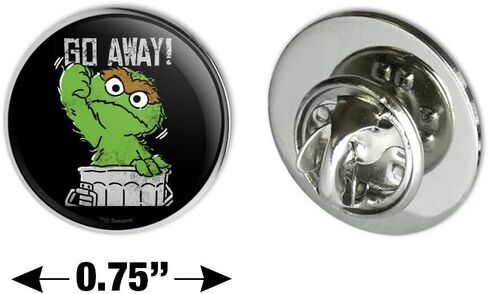 Sesame Street Oscar Go Away! Metal 0.75" Lapel Hat Pin Tie Tack Pinback in Saudi Arabia
