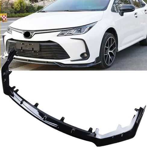 شفة مصد أمامي جديدة متوافقة مع كورولا 2019 2020 2021 2022 2023 طقم الجسم-سبويلر أمامي رياضي أسود لامع 3 قطعة in Kuwait