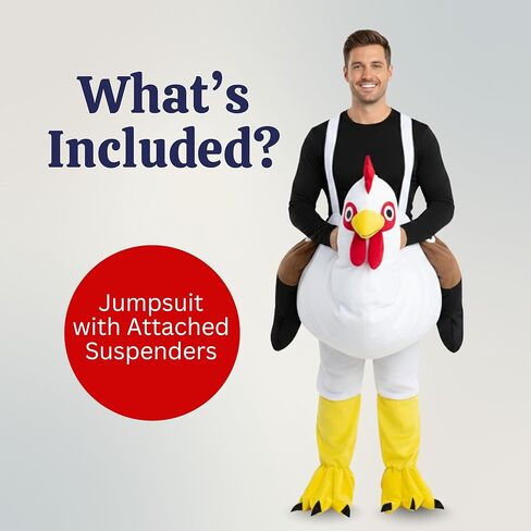 Dress Up America Adult Plush Ride-On Chicken Costume –Farm Animal Costume for Halloween, Parties & Cosplay in Saudi Arabia