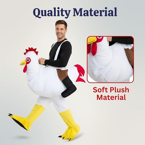 Dress Up America Adult Plush Ride-On Chicken Costume –Farm Animal Costume for Halloween, Parties & Cosplay in Saudi Arabia