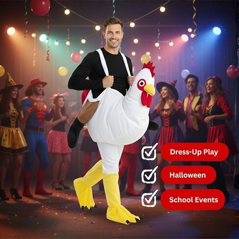 Dress Up America Adult Plush Ride-On Chicken Costume –Farm Animal Costume for Halloween, Parties & Cosplay in Saudi Arabia