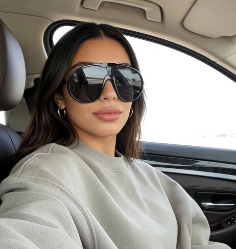 نظارات شمسية كبيرة الحجم من SDINM للنساء والرجال، نظارات شمسية كلاسيكية كبيرة الحجم من السبعينيات، قطعة واحدة in Kuwait