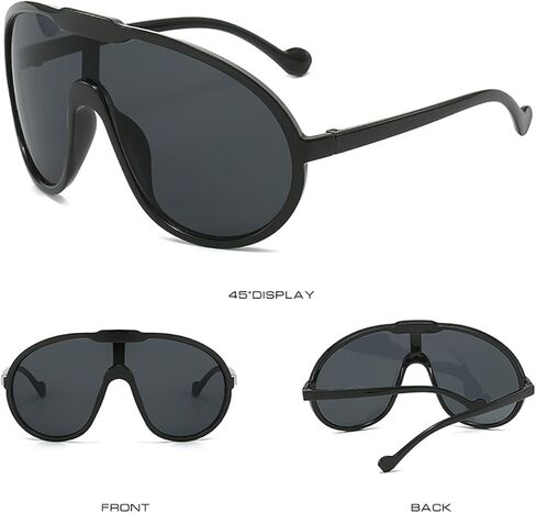 نظارات شمسية كبيرة الحجم من SDINM للنساء والرجال، نظارات شمسية كلاسيكية كبيرة الحجم من السبعينيات، قطعة واحدة in Kuwait