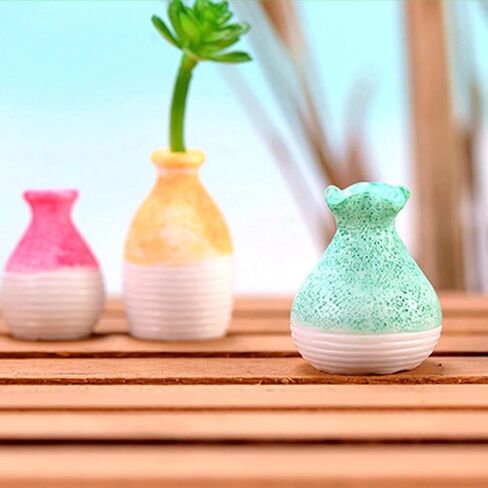 9Pcs Mini Bud Vases, Tiny Resin Flower Vases for Plants, Micro Landscape Decor, Home Tabletop Decoration, Gift for Plant Lovers in Saudi Arabia