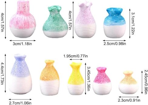 9Pcs Mini Bud Vases, Tiny Resin Flower Vases for Plants, Micro Landscape Decor, Home Tabletop Decoration, Gift for Plant Lovers in Saudi Arabia