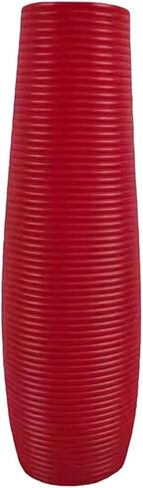 Tall Floor Vase, Home Decor, Sturdy Rustic Modern Gift, Decorative Flower Vase for Bedroom Office Living Room Hallway Indoor, Black in Kuwait