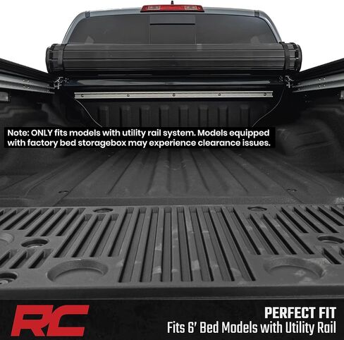 غطاء تونيو صلب قابل للطي من Rough Country لسيارة Nissan Frontier (2022-2026) - غطاء سرير شاحنة من الألومنيوم، يناسب سرير 5 أقدام in Kuwait