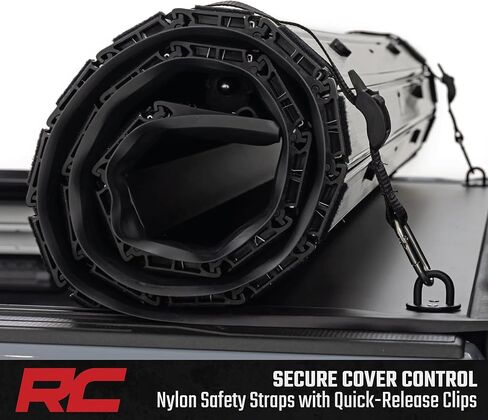 غطاء تونيو صلب قابل للطي من Rough Country لسيارة Nissan Frontier (2022-2026) - غطاء سرير شاحنة من الألومنيوم، يناسب سرير 5 أقدام in Kuwait