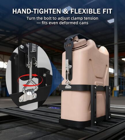 حامل حامل حاويات مياه سعة 5 جالون من ELITEWILL، دعامة تخزين مياه قابلة للقفل سعة 20 لترًا من الفولاذ مناسبة لحاوية مياه الصولجان، حامل علب مياه مضاد للسرقة للتخييم، على الطرق الوعرة، الهبوط in Kuwait