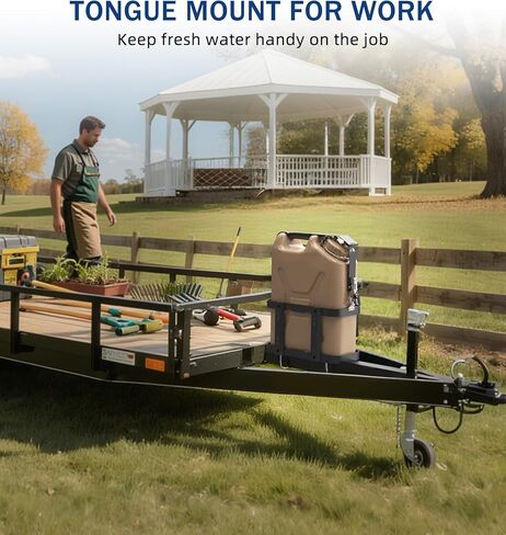 حامل حامل حاويات مياه سعة 5 جالون من ELITEWILL، دعامة تخزين مياه قابلة للقفل سعة 20 لترًا من الفولاذ مناسبة لحاوية مياه الصولجان، حامل علب مياه مضاد للسرقة للتخييم، على الطرق الوعرة، الهبوط in Kuwait