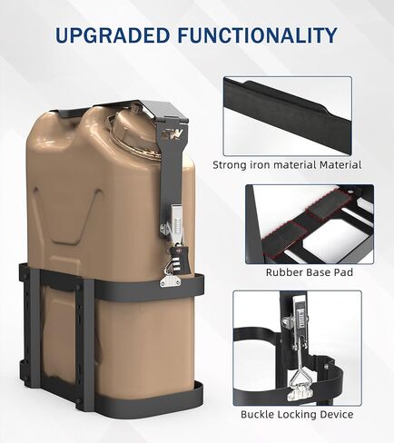 حامل حامل حاويات مياه سعة 5 جالون من ELITEWILL، دعامة تخزين مياه قابلة للقفل سعة 20 لترًا من الفولاذ مناسبة لحاوية مياه الصولجان، حامل علب مياه مضاد للسرقة للتخييم، على الطرق الوعرة، الهبوط in Kuwait