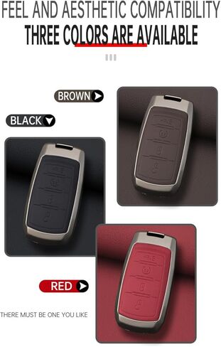 ontto Car Key Cover Case Fit for Dodge Ram 1500 2500 3500 4500 5500 2019-up,Metal Frame Key Fob Shell Leather Key Skin Fit for Ram Truck,Stylish Vehicle Key Protector,4-Button-Black in Saudi Arabia
