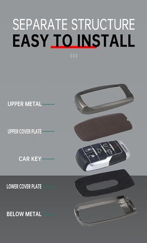 ontto Car Key Cover Case Fit for Dodge Ram 1500 2500 3500 4500 5500 2019-up,Metal Frame Key Fob Shell Leather Key Skin Fit for Ram Truck,Stylish Vehicle Key Protector,4-Button-Black in Saudi Arabia