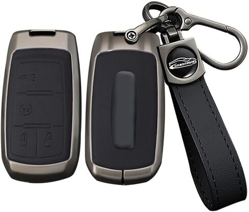ontto Car Key Cover Case Fit for Dodge Ram 1500 2500 3500 4500 5500 2019-up,Metal Frame Key Fob Shell Leather Key Skin Fit for Ram Truck,Stylish Vehicle Key Protector,4-Button-Black in Saudi Arabia