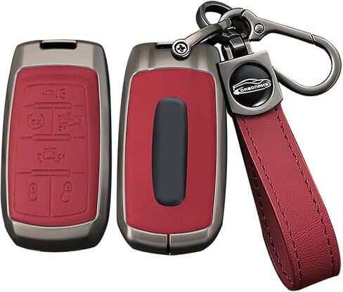 ontto Car Key Cover Case Fit for Dodge Ram 1500 2500 3500 4500 5500 2019-up,Metal Frame Key Fob Shell Leather Key Skin Fit for Ram Truck,Stylish Vehicle Key Protector,4-Button-Black in Saudi Arabia