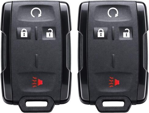 Chevy Key Fob, 2 Pack Car Keyless Entry Remote Replacement Control fit for Chevy Silverado Colorado GMC Canyon Sierra M3N-32337100 Silverado Key Fob (4 BTN) (Black Side) in Kuwait