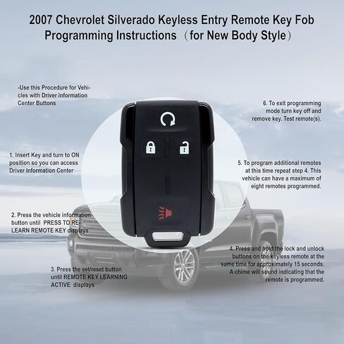 Chevy Key Fob, 2 Pack Car Keyless Entry Remote Replacement Control fit for Chevy Silverado Colorado GMC Canyon Sierra M3N-32337100 Silverado Key Fob (4 BTN) (Black Side) in Kuwait