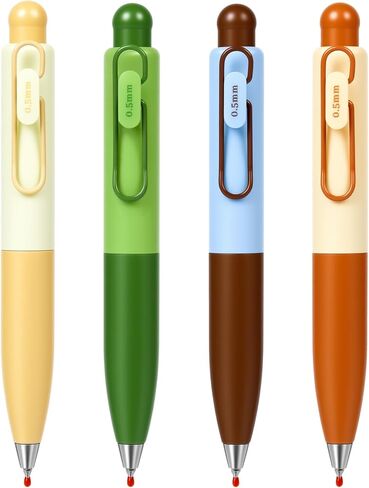 4Pcs Pocket Pen,Mini Retractable Gel Pens,0.5mm Black Ink,Cute Fat Pens Fast Drying Portable Comfortable Writing Short Pens for Journaling Bible School Office Supplies in Kuwait