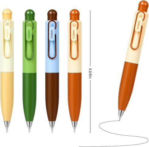 4Pcs Pocket Pen,Mini Retractable Gel Pens,0.5mm Black Ink,Cute Fat Pens Fast Drying Portable Comfortable Writing Short Pens for Journaling Bible School Office Supplies in Kuwait