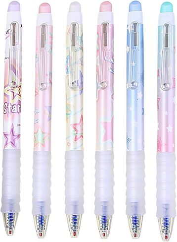 4pcs Blue Erasable Pens 0.5mm GelPens Black Ink Retractable Mistake-Free Smooth Writing Pens with Erasers for Women Men Office Supplies (blue 4pcs, Black) in Kuwait