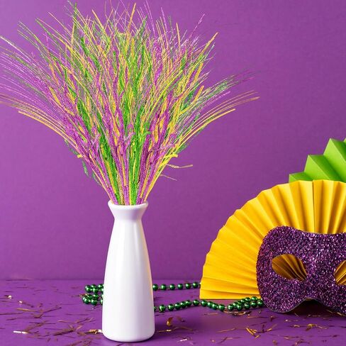 12 Pcs Mardi Gras Glitter Berry Stems 16 Inch Mardi Gras Decorations Artificial Purple Gold Green Berry Picks and Sprays Christmas Tree Filler Branches Ornaments for Carnival Centerpieces in Saudi Arabia