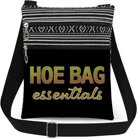 حقيبة HOE BAG Essentials Crossbody بتصميم شعار بسيط مع حزام قابل للتعديل، محفظة صغيرة للبالغين للاستخدام اليومي، حقيبة كتف مدمجة خفيفة الوزن (ذهبية) in Kuwait