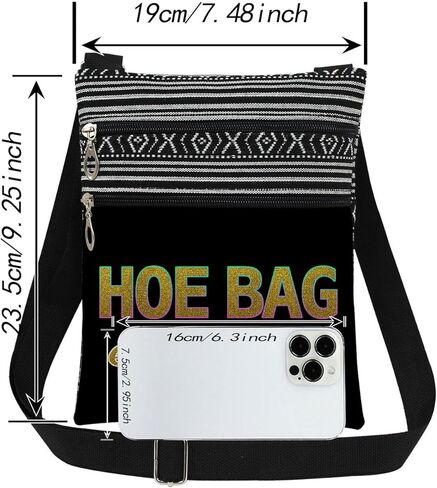 حقيبة HOE BAG Essentials Crossbody بتصميم شعار بسيط مع حزام قابل للتعديل، محفظة صغيرة للبالغين للاستخدام اليومي، حقيبة كتف مدمجة خفيفة الوزن (ذهبية) in Kuwait