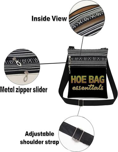حقيبة HOE BAG Essentials Crossbody بتصميم شعار بسيط مع حزام قابل للتعديل، محفظة صغيرة للبالغين للاستخدام اليومي، حقيبة كتف مدمجة خفيفة الوزن (ذهبية) in Kuwait