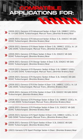 R1 Concepts Rear Brake Kit For 2019-2022 Genesis G70| Blank Brake Rotors| Optimum OEP Brake Pads and Rotors Kit| Hardware included in Saudi Arabia