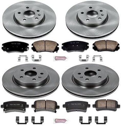 PowerStop Front and Rear Brake Kit For Buick Allure 2010 |LaCrosse 2010-16 |Regal 2011-17 |Chevrolet Impala 2014-20 |Malibu 2013-15 - Disc Rotors & Ceramic Brake Pads Replacement, KOE5515 in Saudi Arabia