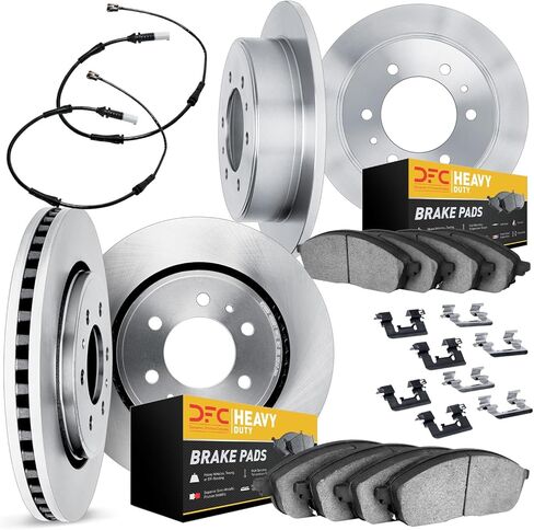 Dynamic Friction Company Front and Rear Brakes and Rotors| Hardware, Sensor Included| Heavy Duty Brake Pads and Rotors Kit| Fits 2019-2021 Freightliner Sprinter; 2019-2023 Mercedes-Benz Sprinter in Saudi Arabia