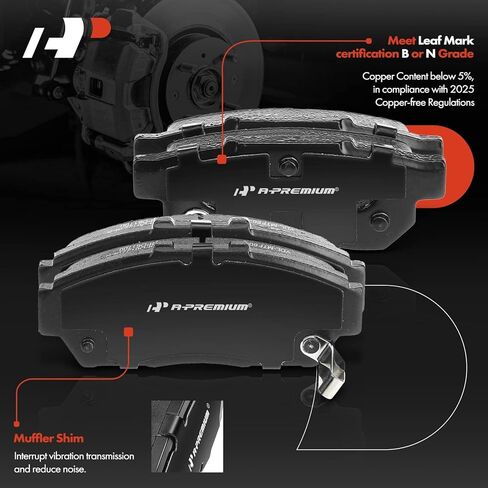 A-Premium Front and Rear Drilled and Slotted Disc Brake Rotors + Ceramic Pads Kit Compatible with Select Honda and Acura Models - Civic 1993-1995, Integra 1994-2001, 12-PC Set in Saudi Arabia