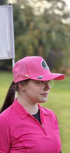 Wild Horses Performance Ladies Golf Hat w Built in Clip - Water Resistant - Integrated Tee Holder & Ball Marker Magnet - Lightweight Pink Golf Cap for Women and Girls in Saudi Arabia