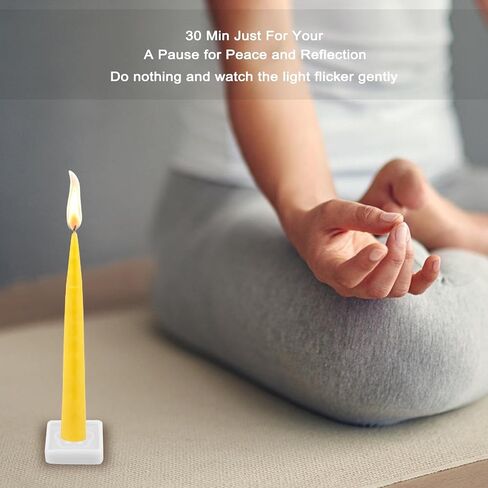 30 Minute Beeswax Meditation Candles, 100% Pure Bees Wax Mini Taper Candles with Small Holder - Smokeless & Dripless & Non-Toxic, Prayer Gift for Relaxation Yoga Women, 24Pcs in Saudi Arabia