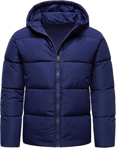 HOOD CREW Men’s Hooded Winter Coats Warm Puffer Jacket Thicken Quilted Jackets Outerwear in Kuwait